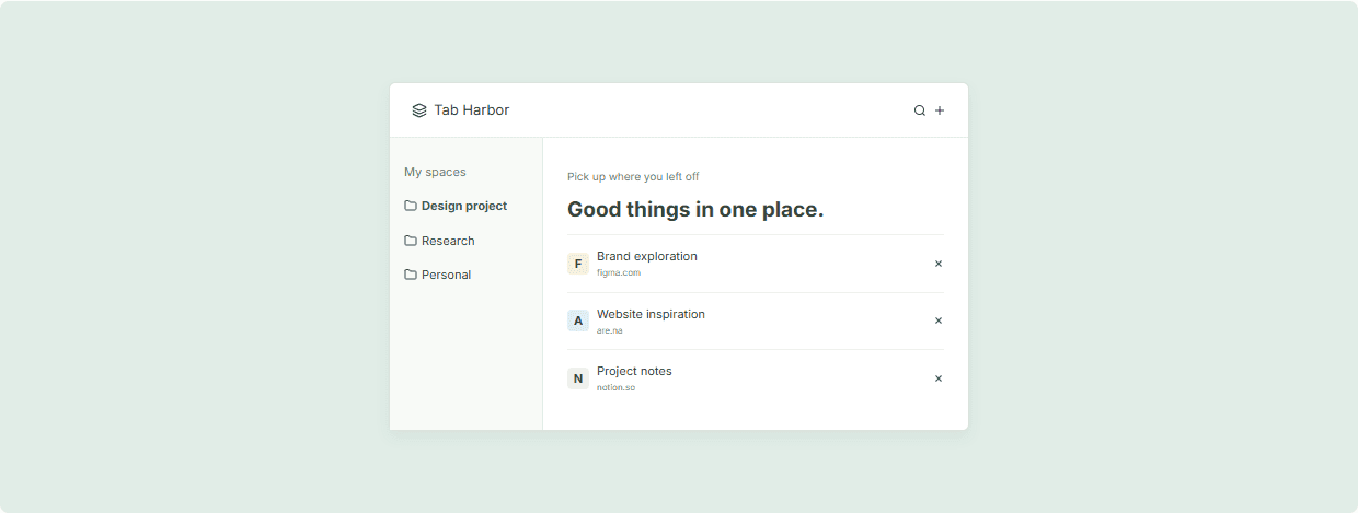 Tab Harbor illustrative concept preview